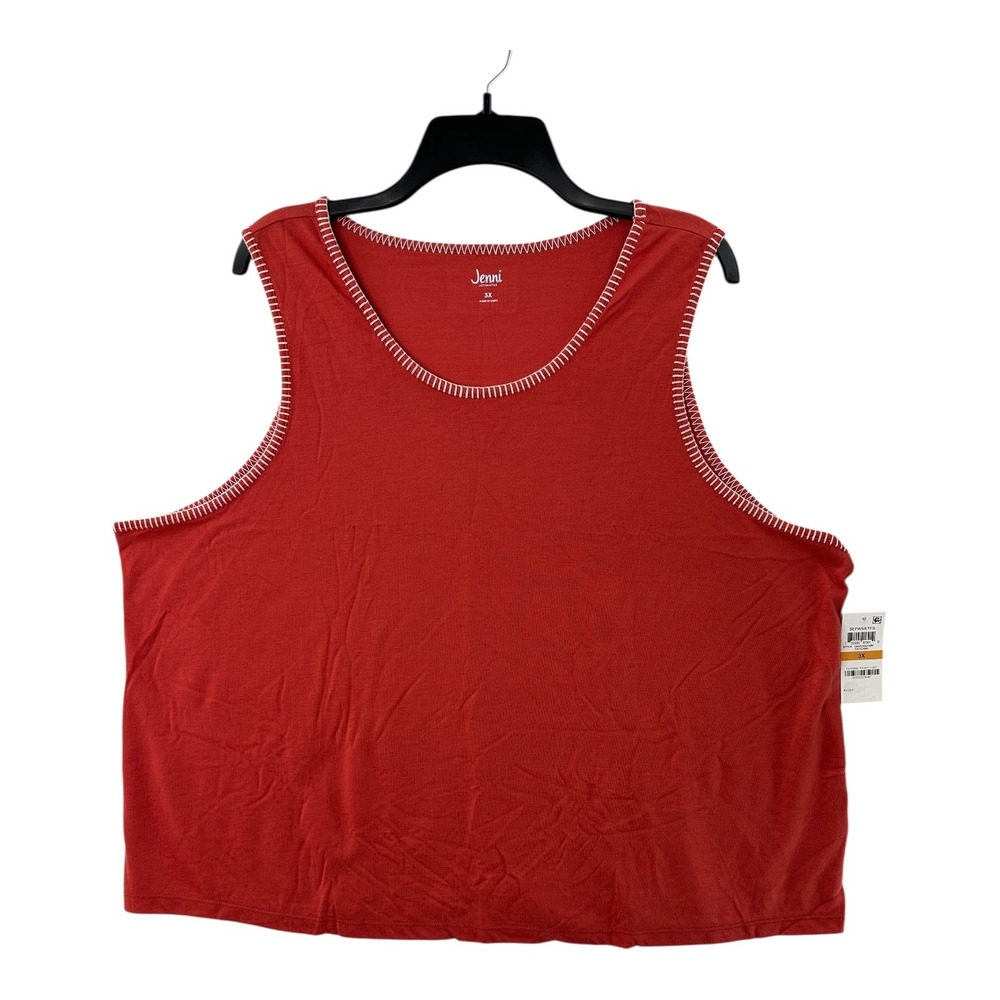 Jenni Intimates Tank Top‎ Sleeveless Casual Everyday Top Cayenne 3X